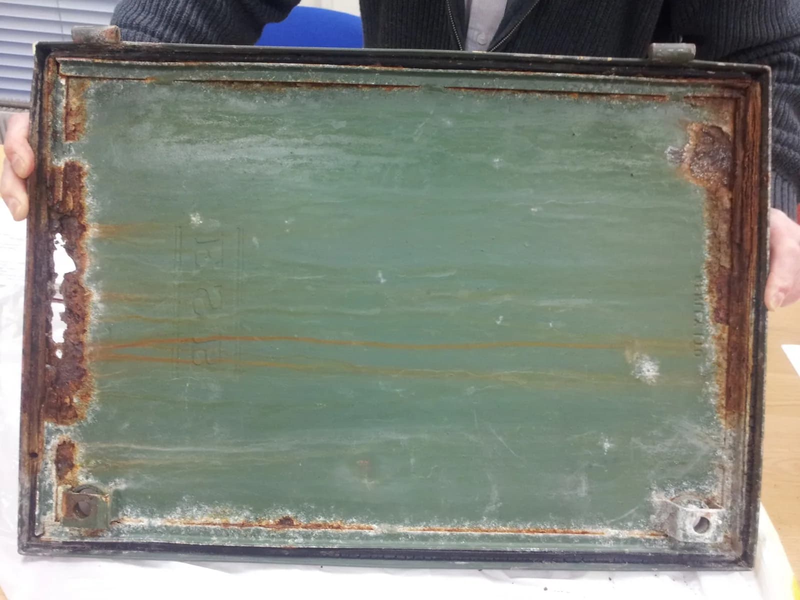 Corroded electrical distribution cabinet in service